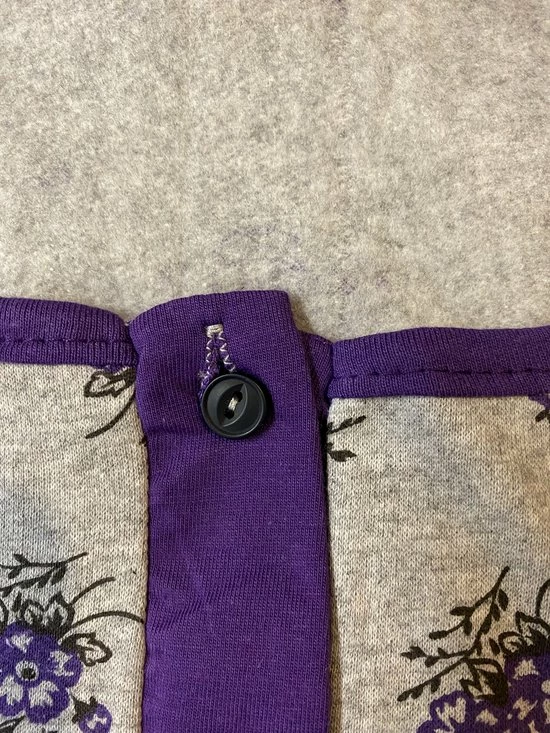 Merkloos Dames Pyjamaset Flanel Met Bloemenprint XXL Grijs/paars 4 Merkloos Dames Pyjamaset Flanel Met Bloemenprint XXL Grijs/paars - Afbeelding 4