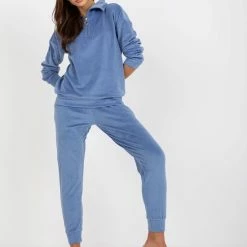 Merkloos Berrak Dames Huispak - Pyjama Dames Volwassenen - Pyjama - Pyjama Dames - Dames Pyjama - Maat L - Blauw