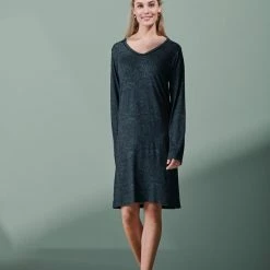ESSENZA Emmy Halle Nachthemd Lange Mouw Thyme - L -Pyjama-S-Dames Winkel 550x733 51