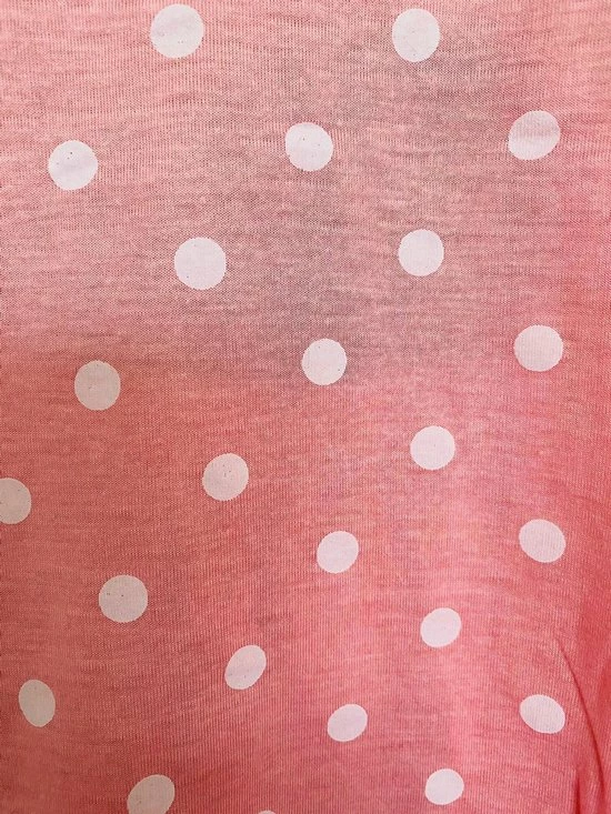 Merkloos Dames Pyjamaset Met Stippen M Wit/roze 3 Merkloos Dames Pyjamaset Met Stippen M Wit/roze - Afbeelding 3