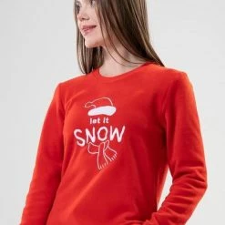 Vienetta Dames Fleece Huispak |dikke Winterpyjama | Pyjama Dames Volwassenen | Lange Mouw Lange Broek | Rood | Winter Pyama Dames Volwassenen | Matching Gezin Pyjama | Kerst Pyjama XL -Pyjama-S-Dames Winkel 550x736 4