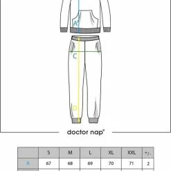 Doctor Nap Katoenen Huispak Dames | Joggingpak Dames | Trainingspak Dames | 2-delig | Lange Mouw Lange Broek | NAP DRS.4134 SPO.4133 M -Pyjama-S-Dames Winkel 550x746