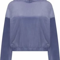 Hunkemöller Dames Nachtmode Top Velours - Blauw - Maat M