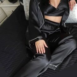 Merkloos Satijn Dames Pyjama Set Zwart Maat S 9 Merkloos Satijn Dames Pyjama Set Zwart Maat S -Pyjama-S-Dames Winkel 550x762 4