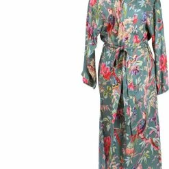 Merkloos Kimono | One Size | Badjas | Kaftan |Paradise Groen | Kamerjas | Ochtendjas | Bad & Strand |