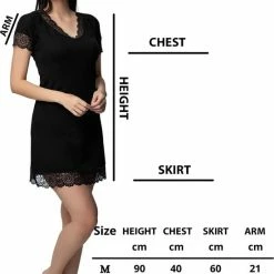 Merkloos DONEX-Dames Nachtjapon Tuniek Van Kant-Nachthemd Voor Dames-cadeau Voor Dames-zwart-XL 9 Merkloos DONEX-Dames Nachtjapon Tuniek Van Kant-Nachthemd Voor Dames-cadeau Voor Dames-zwart-XL -Pyjama-S-Dames Winkel 550x764 8