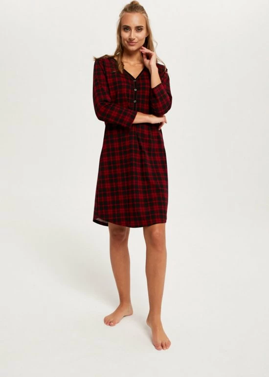 Italian Fashion Ordesa Zachte Nachthemd Lange Mouwen- Geruid Patroon Rood XL 1 Italian Fashion Ordesa Zachte Nachthemd Lange Mouwen- Geruid Patroon Rood XL