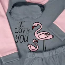 UNIFICATO Dames Pyjamaset - Huispak - Fleece - Grijs - Maat M -Pyjama-S-Dames Winkel 550x784 2