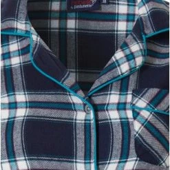 Rebelle Dames Nachthemd Flanel L/M - 90CM- Blue Square - 38 -Pyjama-S-Dames Winkel 550x784 4
