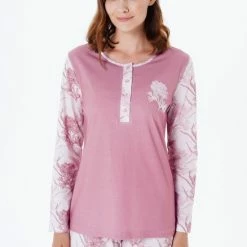 Pijadore - Grote Maten Dames Pyjama Set, Lange Mouwen, Roze - 2XL -Pyjama-S-Dames Winkel 550x785 6