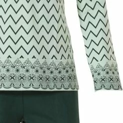 Pastunette Groene, Katoenen Dames Pyjama Met Lange Mouwen En Knoopjes 'soft & Pure Patterned Lines' -Pyjama-S-Dames Winkel 550x793