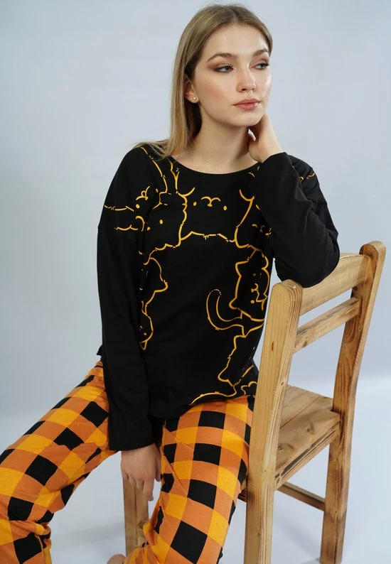 Vienetta - Dames Pyjama Set, Lange Mouwen - S 3 Vienetta - Dames Pyjama Set, Lange Mouwen - S - Afbeelding 3