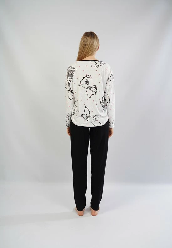 Vienetta - Dames Pyjama Set, Lange Mouwen, Zwart - S 2 Vienetta - Dames Pyjama Set, Lange Mouwen, Zwart - S - Afbeelding 2