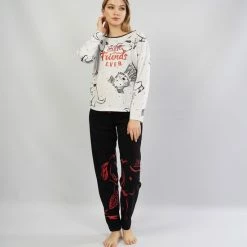 Vienetta - Dames Pyjama Set, Lange Mouwen, Zwart - S 6 Vienetta - Dames Pyjama Set, Lange Mouwen, Zwart - S -Pyjama-S-Dames Winkel 550x794 83