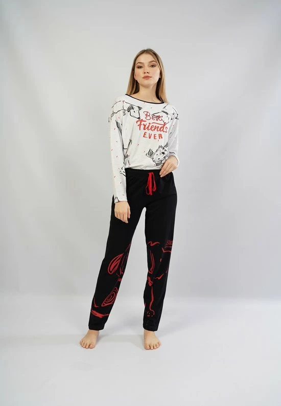 Vienetta - Dames Pyjama Set, Lange Mouwen, Zwart - S 4 Vienetta - Dames Pyjama Set, Lange Mouwen, Zwart - S - Afbeelding 4
