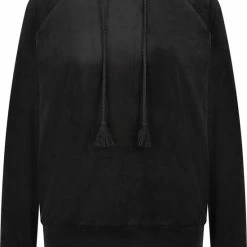 Hunkemöller Dames Nachtmode Top Velours - Zwart - Maat L