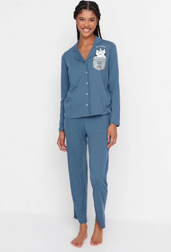 Trendyol Vrouwen Standaard Kraag Pyjama Set 4 Trendyol Vrouwen Standaard Kraag Pyjama Set - Afbeelding 4