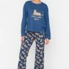 Trendyol Vrouwen Standaard Ronde Hals Pyjama Set