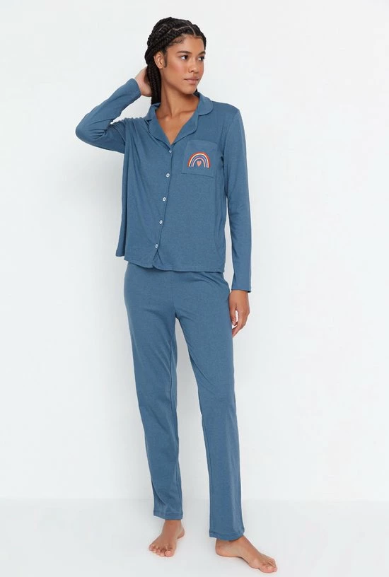 Trendyol Vrouwen Standaard Kraag Pyjama Set 3 Trendyol Vrouwen Standaard Kraag Pyjama Set - Afbeelding 3