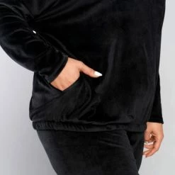 Italian Fashion Juga| Warme Winter Pyjama Dames Fleece | Lange Mouw Lange Broek | Zwart | KORTING | SALE M -Pyjama-S-Dames Winkel 550x823 5