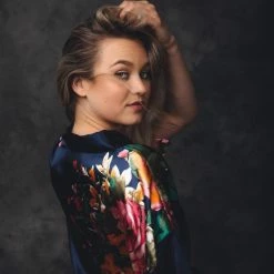 Merkloos Dames Kimono Satijn , Blauw Met Bloemen, Lang Model, One Size, Luxe Cadeau Vrouw -Pyjama-S-Dames Winkel 550x824 22