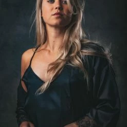 Merkloos Kimono Deep Black Van Heerlijk Satijn - Dames Badjas - Lang Met Kant - Kleur Zwart - Luxe Cadeau Vrouw -Pyjama-S-Dames Winkel 550x824 29