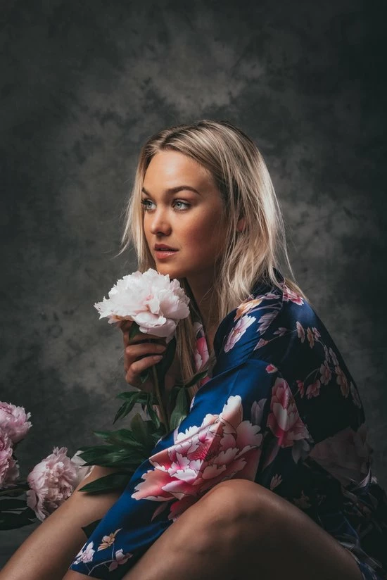 Merkloos Kimono Dames Badjas Blauw Peony Rose Satijn, Lang Model, One Size 9 Merkloos Kimono Dames Badjas Blauw Peony Rose Satijn, Lang Model, One Size - Afbeelding 9