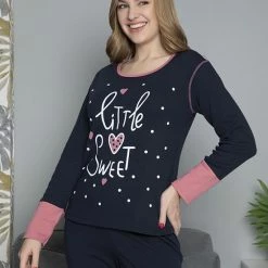 Merkloos Sophia Mila Dames Luxe Pyjama | 2-delige Set | Lange Mouwen | Pyjama Dames Volwassenen | Pyjama Dames | Maat L