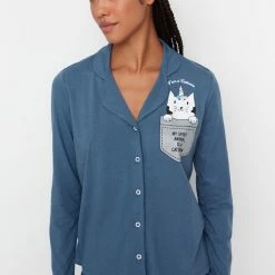 Trendyol Vrouwen Standaard Kraag Pyjama Set 10 Trendyol Vrouwen Standaard Kraag Pyjama Set -Pyjama-S-Dames Winkel 550x825 110