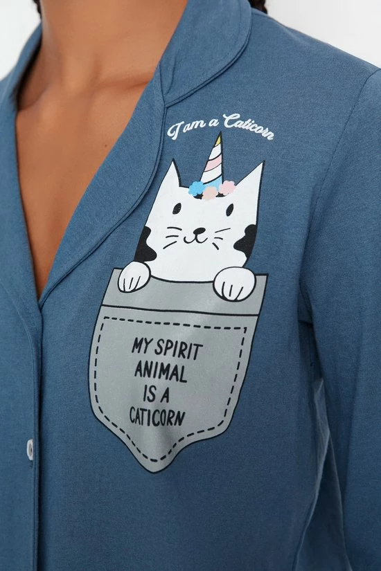 Trendyol Vrouwen Standaard Kraag Pyjama Set 7 Trendyol Vrouwen Standaard Kraag Pyjama Set - Afbeelding 7