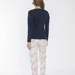 Merkloos Sophia Mila Dames Luxe Pyjama | 2-delige Set | Lange Mouwen | Pyama Dames Volwassenen | Lange Mouw | Blouse | Katoen | Pyjama Dames | Maat M -Pyjama-S-Dames Winkel 550x825 137