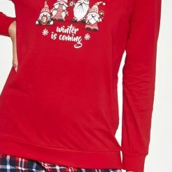 Cornette Katoenen Pyjama Dames Volwassenen | Lange Mouw Lange Broek | Winter Pyama Dames Volwassenen | Matching Gezin Pyjama | Kerst Pyjama | Gnomes 671/279 L -Pyjama-S-Dames Winkel 550x825 148