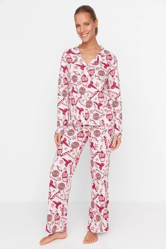 Trendyol Vrouwen Standaard Kraag Pyjama Set 7 Trendyol Vrouwen Standaard Kraag Pyjama Set - Afbeelding 7