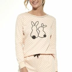 Cornette Katoenen Pyjama Dames Volwassenen Winter Matching Gezin Pyama Lange Mouw Lange Broek Rabbits 720/303 XXL