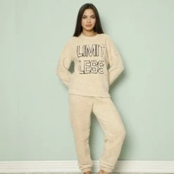 Merkloos Dames Pyjama- Huispak Dames - Teddy