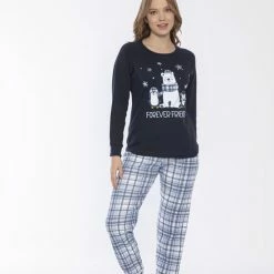 Merkloos 2-Pack Sophia Mila Dames Luxe Pyjama | Winter Edition 2022 | 2-delige Set | Lange Mouwen | Pyama Dames Volwassenen | Lange Mouw | Blouse | Katoen | Pyjama Dames | Maat M -Pyjama-S-Dames Winkel 550x825 235