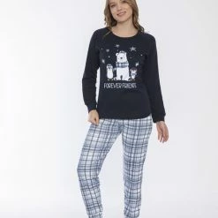 Merkloos 2-Pack Sophia Mila Dames Luxe Pyjama | Winter Edition 2022 | 2-delige Set | Lange Mouwen | Pyama Dames Volwassenen | Lange Mouw | Blouse | Katoen | Pyjama Dames | Maat M -Pyjama-S-Dames Winkel 550x825 239