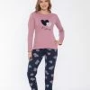 Merkloos Sophia Mila Dames Luxe Pyjama | 2-delige Set | Lange Mouwen | Pyjama Dames Volwassenen | Pyjama Dames | Maat L