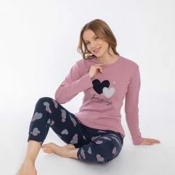 Merkloos Sophia Mila Dames Luxe Pyjama | 2-delige Set | Lange Mouwen | Pyjama Dames Volwassenen | Pyjama Dames | Maat L -Pyjama-S-Dames Winkel 550x825 247