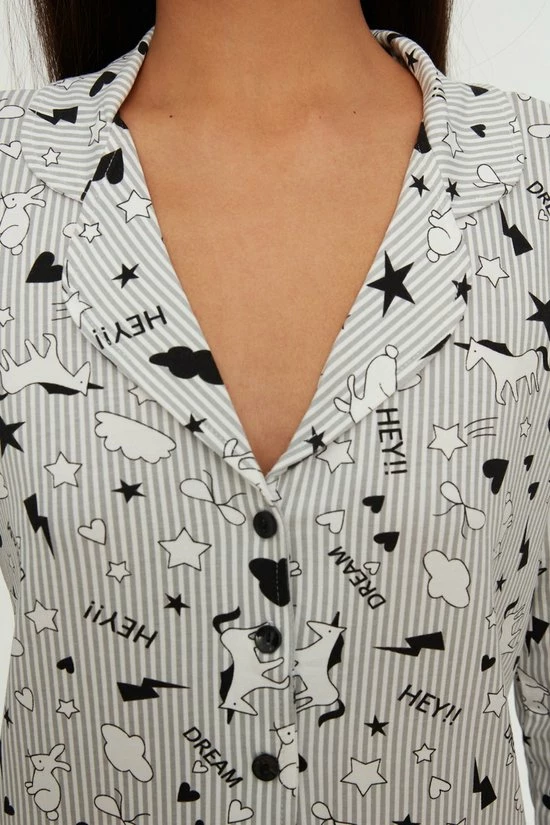 Trendyol Vrouwen Standaard Kraag Pyjama Set 7 Trendyol Vrouwen Standaard Kraag Pyjama Set - Afbeelding 7