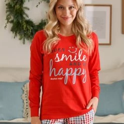 Doctor Nap Familie Pyjama Dames Volwassenen | Lange Mouw Lange Broek | Kerst Winter Matching Gezin Pyama | Happy Smile Red PM.4533 M -Pyjama-S-Dames Winkel 550x825 269