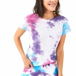 Cúpla Cupla Pajama Loungewear Tie Dye Set With Shorts - T-shirt- Huis Pack - Tie Dye Set -Pyjama-S-Dames Winkel 550x825 278