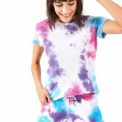 Cúpla Cupla Pajama Loungewear Tie Dye Set With Shorts - T-shirt- Huis Pack - Tie Dye Set -Pyjama-S-Dames Winkel 550x825 280