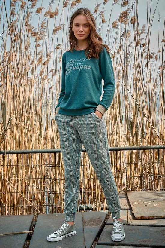 Merkloos Berrak Dames Huispak - Pyjama Dames Volwassenen - Pyjama - Pyjama Dames - Dames Pyjama -Maat L - Petrol 4 Merkloos Berrak Dames Huispak - Pyjama Dames Volwassenen - Pyjama - Pyjama Dames - Dames Pyjama -Maat L - Petrol - Afbeelding 4