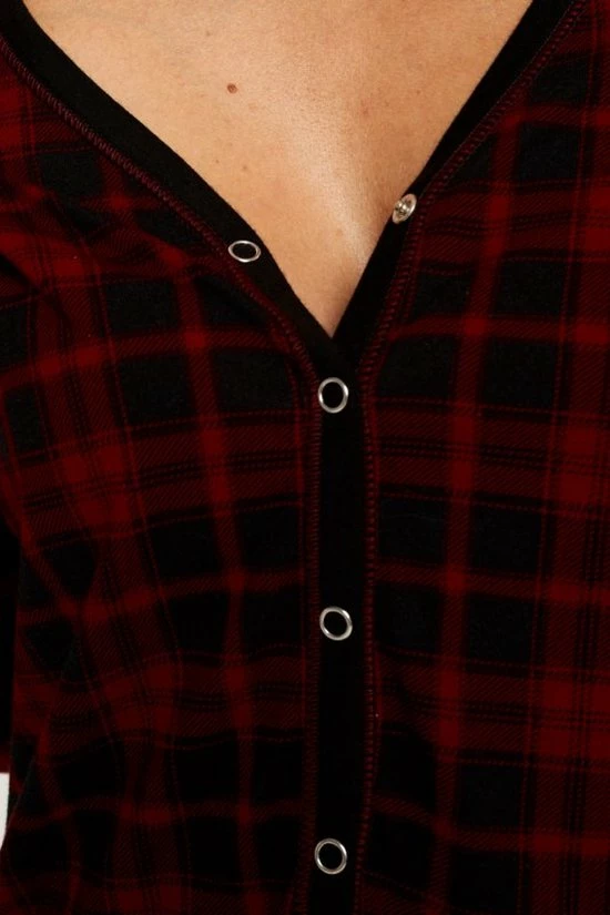 Italian Fashion Ordesa Zachte Nachthemd Lange Mouwen- Geruid Patroon Rood XL 7 Italian Fashion Ordesa Zachte Nachthemd Lange Mouwen- Geruid Patroon Rood XL - Afbeelding 7