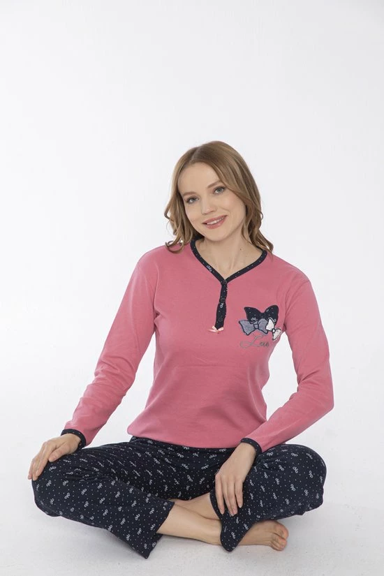 Merkloos Sophia Mila Dames Luxe Pyjama | 2-delige Set | Lange Mouwen | Pyama Dames Volwassenen | Lange Mouw | Blouse | Katoen | Pyjama Dames | Maat L 4 Merkloos Sophia Mila Dames Luxe Pyjama | 2-delige Set | Lange Mouwen | Pyama Dames Volwassenen | Lange Mouw | Blouse | Katoen | Pyjama Dames | Maat L - Afbeelding 4
