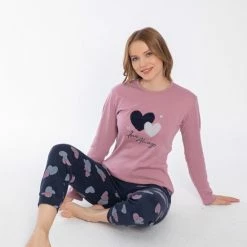 Merkloos Sophia Mila Dames Luxe Pyjama | 2-delige Set | Lange Mouwen | Pyjama Dames Volwassenen | Pyjama Dames | Maat M -Pyjama-S-Dames Winkel 550x825 79
