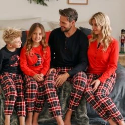 Doctor Nap Familie Pyjama Dames Volwassenen Flanel & Katoen | Lange Mouw Lange Broek | Kerst Winter Matching Gezin Pyama | Flanel Red PM.4505 M -Pyjama-S-Dames Winkel 550x825 8