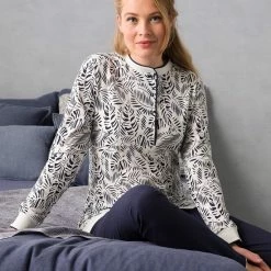 Pastunette - Winter Bloom - Pyjamaset - Wit/Blauw - Maat 38 -Pyjama-S-Dames Winkel 550x826 6