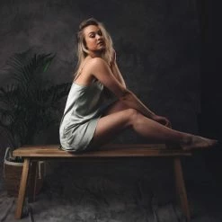 Merkloos Slipdress / Nachthemd Satijn Dames, Groen, Soft Touch AA Kwaliteit, Maat S/M, Cadeau Vrouw -Pyjama-S-Dames Winkel 550x827 5